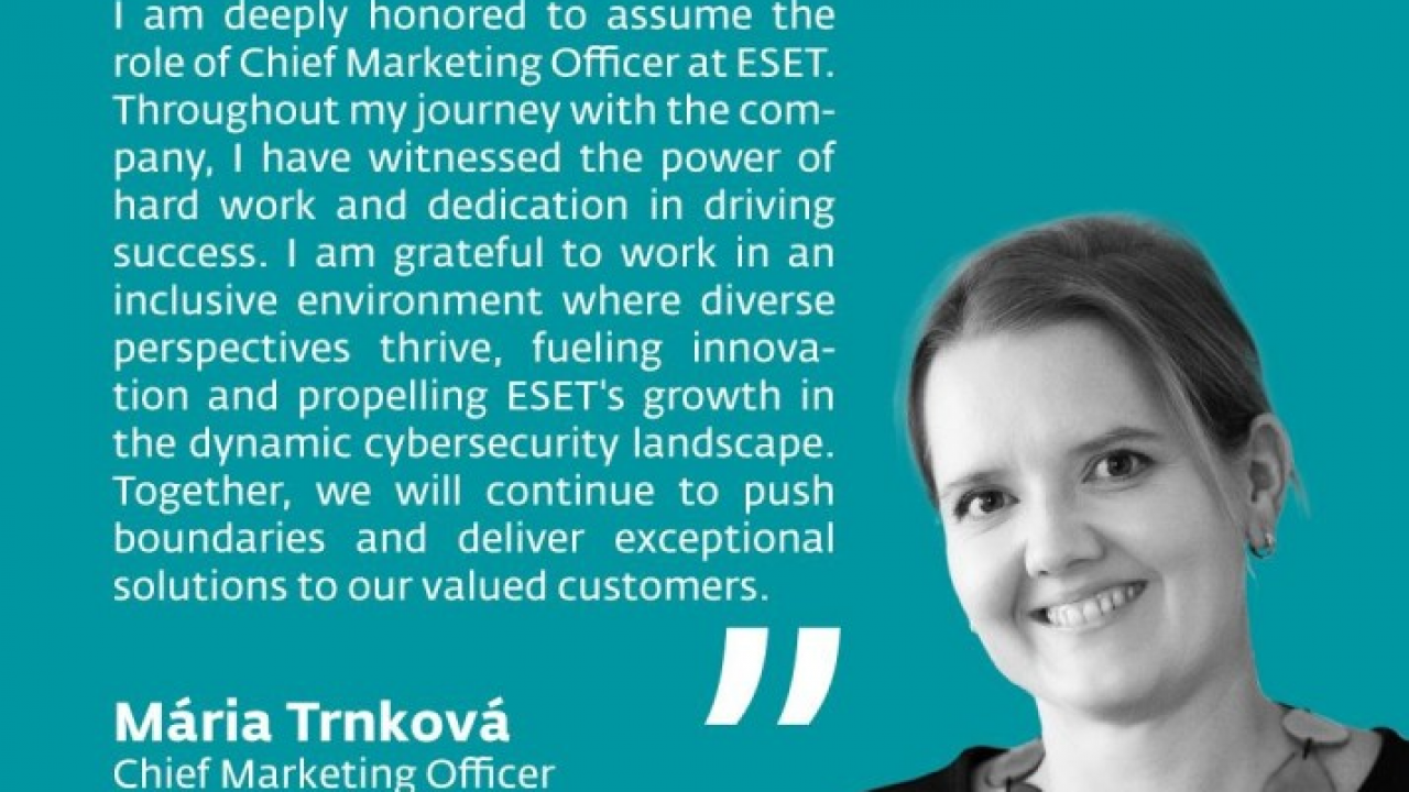 Mária Trnková nominata Chief Marketing Officer di ESET